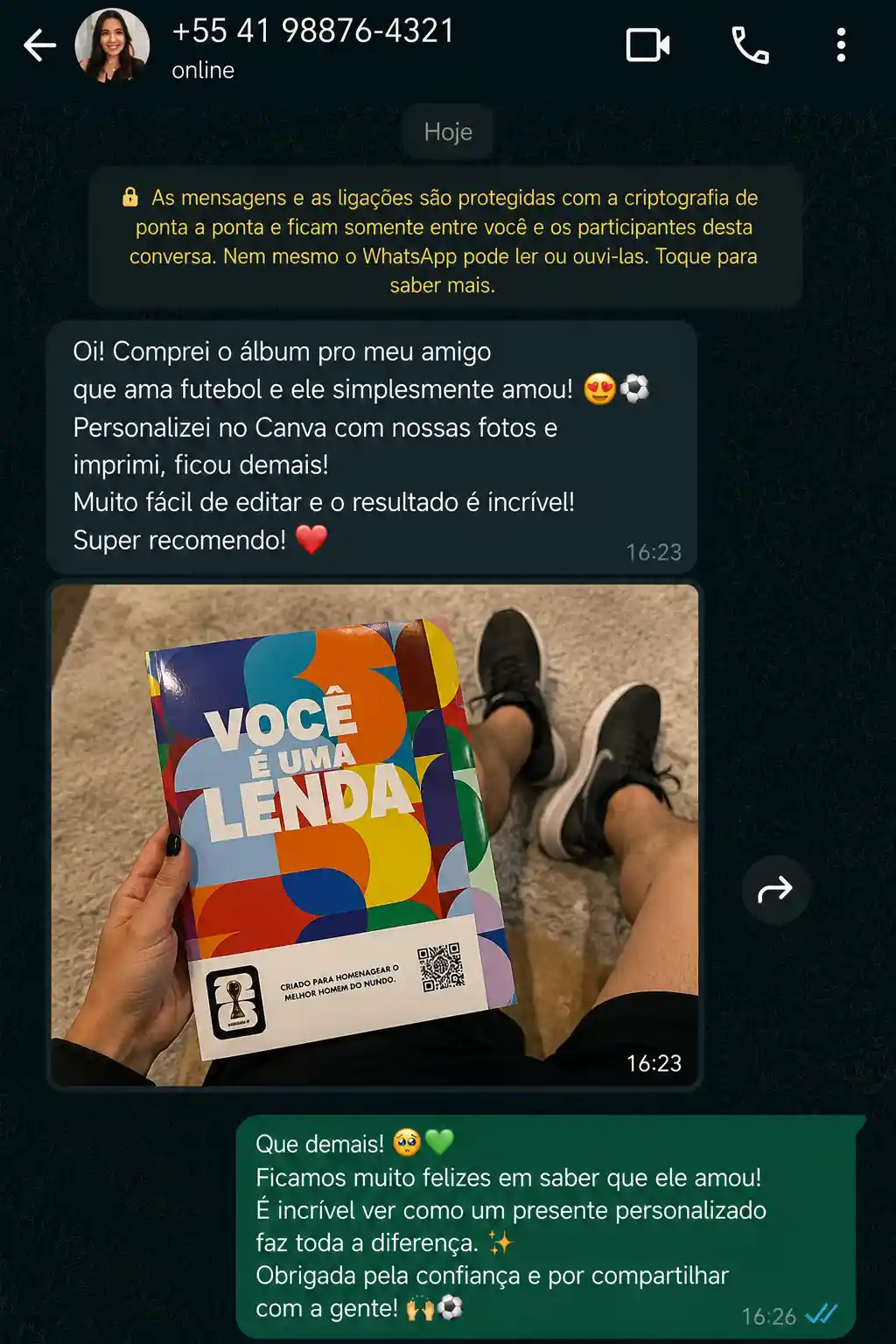 Depoimento de cliente satisfeito